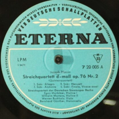 Eterna 7 20 005 - Streichquartett D-moll, Op. 76 Nr. 2 (Quintenq - Image 4