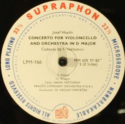 Supraphon LPM - 166 - Concerto For Violoncello And Orchestra In - Image 3