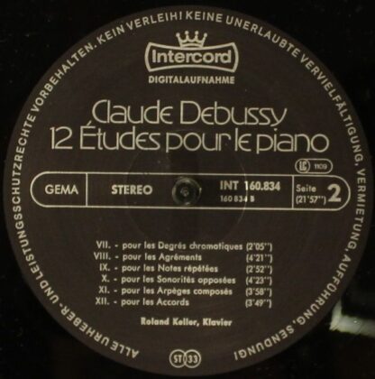 Intercord INT 160.834 - 12 Etudes Pour Le Piano - Image 4