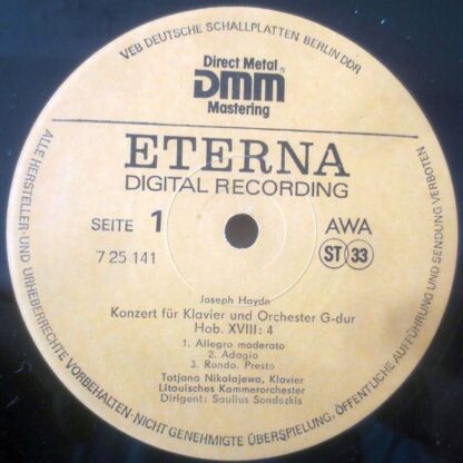 Eterna 7 25 141 - Klavierkonzerte G-dur Hob XVIII: 4, D-dur Hob - Image 3
