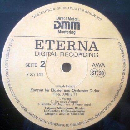 Eterna 7 25 141 - Klavierkonzerte G-dur Hob XVIII: 4, D-dur Hob - Image 4