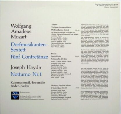 Saphir INT 120.849 - Dorfmusikanten-Sextett  /  5 Contretänze, K - Image 2