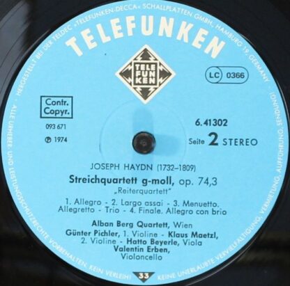 Telefunken 6.41302 AS - Streichquartette / String Quartets / Qua - Image 5