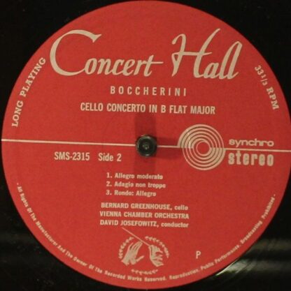 Concert Hall SMS-2315 - Cellokonzert In B-dur / Cellokonzert In - Image 4