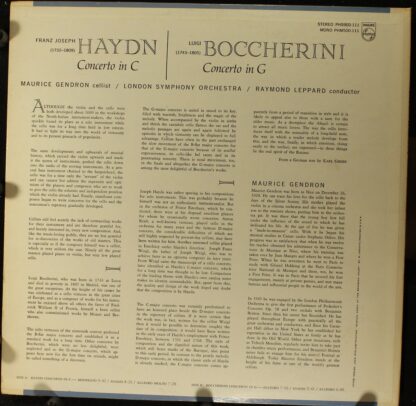 Philips PHM500-111 - Boccherini: Concerto In G / Haydn: Concerto - Image 2