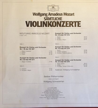 Deutsche Grammophon 410 928-1 - Sämtliche Violinkonzerte - Image 3