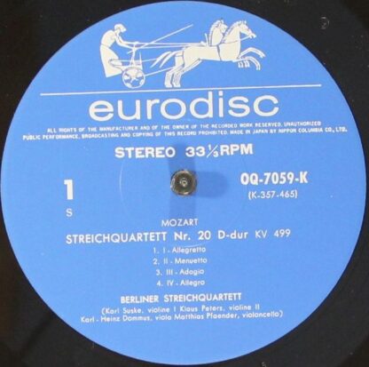 Eurodisc OQ-7059-K - Streichquartett Nr.20 D-dur KV499 / Streich - Image 5