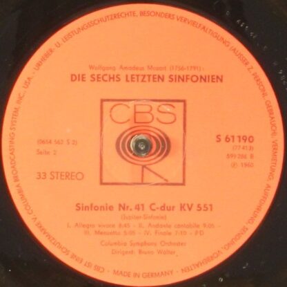 CBS S 77413 - Die Sechs Letzten Sinfonien Nr. 35 "Haffner" - Nr. - Image 8