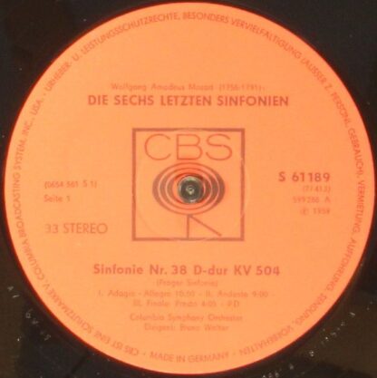 CBS S 77413 - Die Sechs Letzten Sinfonien Nr. 35 "Haffner" - Nr. - Image 11
