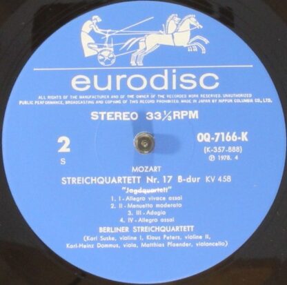 Eurodisc OQ-7166-K - Streichquartett Nr.16 Es-dur KV 428 / Strei - Image 4