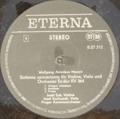 Eterna 8 27 312 - Sinfonia Concertante Es-Dur KV 364, Concertone - Image 3
