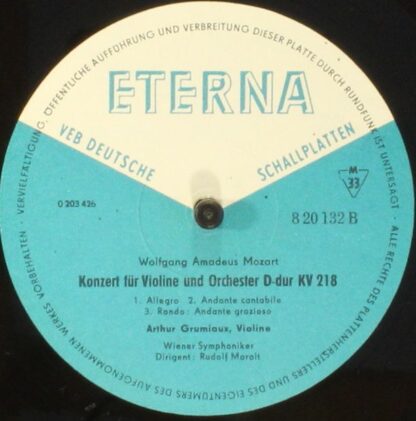Eterna 8 20 132 - Violinkonzert G-dur KV 216 / Violinkonzert D-d - Image 4