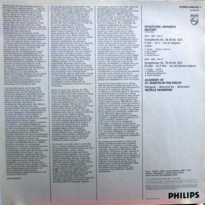 Philips 9500 653 - Symphonies 36 «Linz» & 39 - Image 2