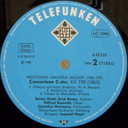 Telefunken 6.42526 AW - Sinfonia Concertante KV 364 / Concertone - Image 4
