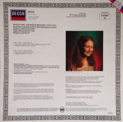 DECCA 411 832-1 - Exsultate Jubilate / Motets - Image 2