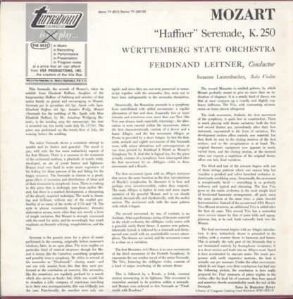 Turnabout TV 34013S - Haffner Serenade, K. 250 - Image 2