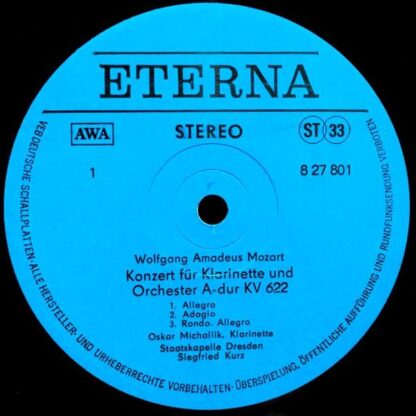 Eterna 8 27 801 - Klarinettenkonzert A-dur KV 622, Fagottkonzert - Image 3