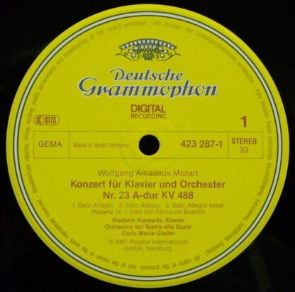 Deutsche Grammophon 423 287-1 - Piano Concerto No. 23 K. 488 • P - Image 8