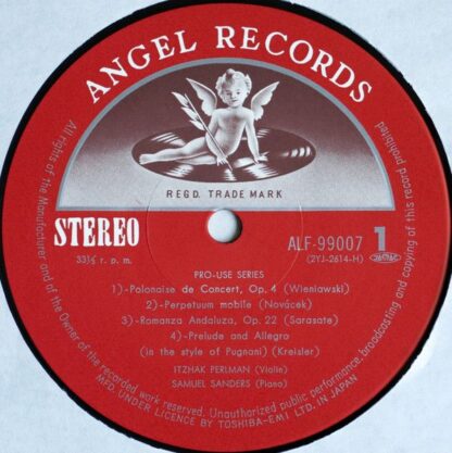 Angel Records ALF-99007 - Itzhak Perlman - Image 3