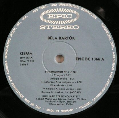 Epic BC 1366 - Streichquartette Nr. 5 und 6 - Image 3