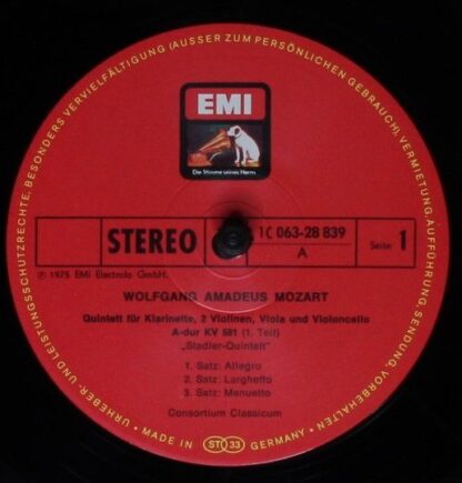 His Master's Voice 1C 063-28 839 - Klarinettenquintett, 2 Quinte - Image 3