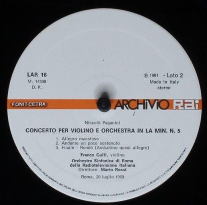 Archivio Rai LAR 16 - Sinfonia Concertante K364 / Concerto Per V - Image 4