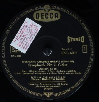 DECCA SXL 6067 - Symphonie Nr. 41 C-dur "Jupiter" / Symphonie Nr - Image 3