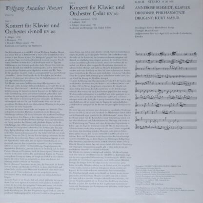 Eterna 8 26 466 - Klavierkonzert D-moll KV 466, Klavierkonzert C - Image 2