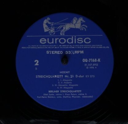 Eurodisc QQ-7169-K - Streichquartett Nr.20 D-Dur KV499 / Streich - Image 4