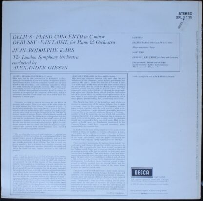 DECCA SXL 6435 - Piano Concerto In C Minor / Fantaisie For Piano - Image 2