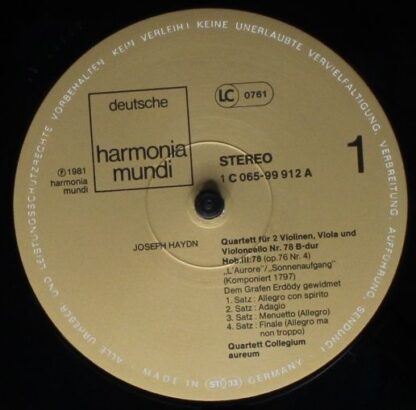 Deutsche Harmonia Mundi 1C 065-99 912 - Streichquartett B-dur, O - Image 3