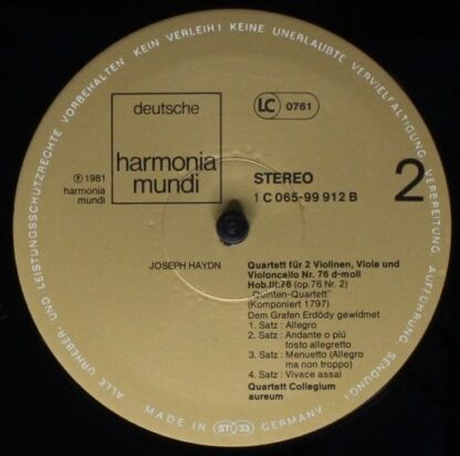 Deutsche Harmonia Mundi 1C 065-99 912 - Streichquartett B-dur, O - Image 4