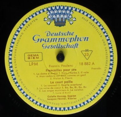 Deutsche Grammophon LPM 18 882 - Fiançailles Pour Rire / La Cour - Image 3
