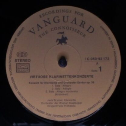 Vanguard 1 C 053-92 173 F - Virtuose Klarinettenkonzerte - Image 3