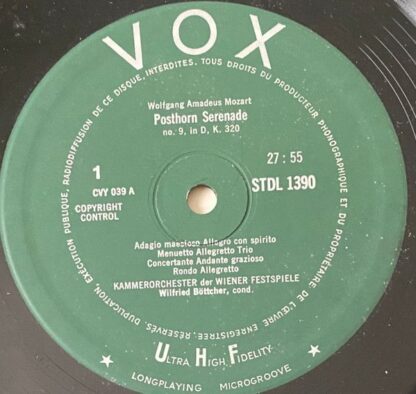 VOX (6) DL 1.390 - Mozart: Posthorn-Serenade KV 320 - Serenata N - Image 3