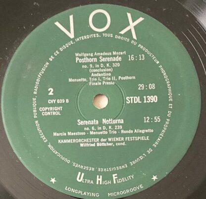 VOX (6) DL 1.390 - Mozart: Posthorn-Serenade KV 320 - Serenata N - Image 4
