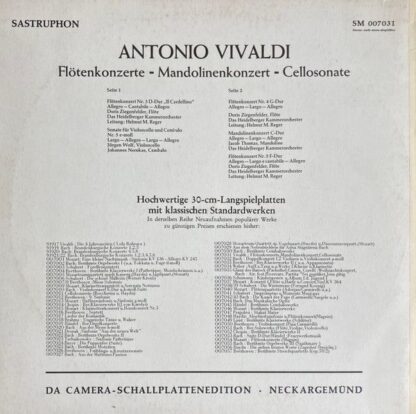 Sastruphon SM 007031 - Flötenkonzerte / Mandolinkonzert / Cellos - Image 2