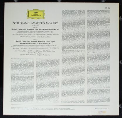 Deutsche Grammophon 139 156 - Sinfonie Concertanti, KV 364 & KV - Image 2
