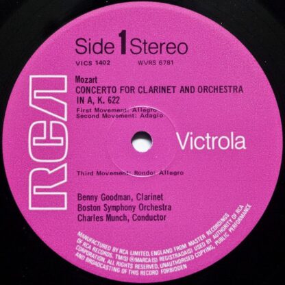 RCA Victrola VICS 1402 - Clarinet Concerto · Clarinet Quintet - Image 3