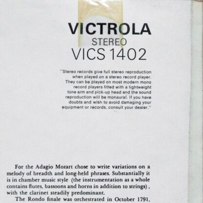 RCA Victrola VICS 1402 - Clarinet Concerto · Clarinet Quintet - Image 6