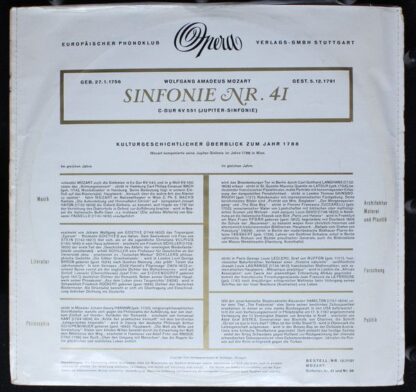 Europäischer Phonoklub 1131 - Sinfonie Nr. 41 / Sinfonie Nr. 38 - Image 2