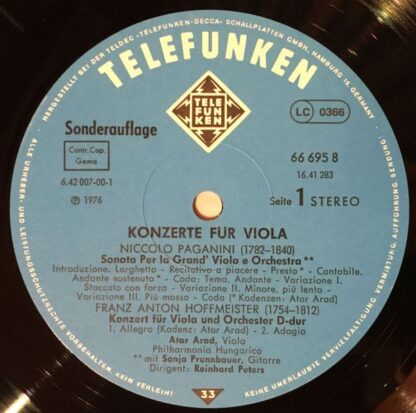 Telefunken 66 695 8 - Konzerte Für Viola - Image 3