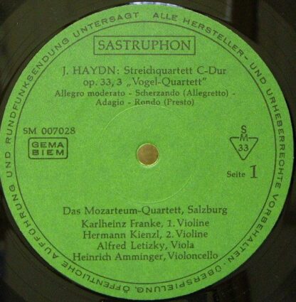 Sastruphon SM 007028 - Haydn: Vogelquartett / Mozart: Dissonanze - Image 3