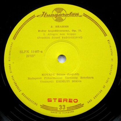 Hungaroton SLPX 11467 - Violin Concerto In D Major, Op. 77 - Image 3