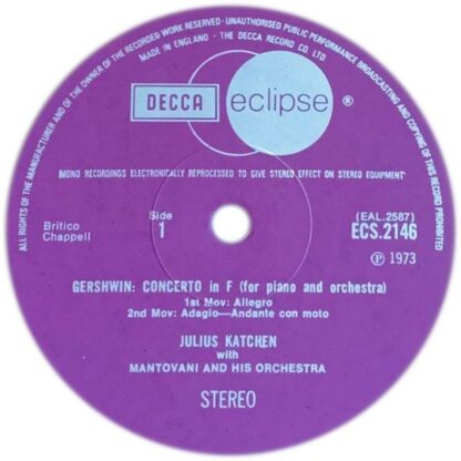 DECCA ECS 2146 - George Gershwin's "Rhapsody In Blue" And Concer - Image 3