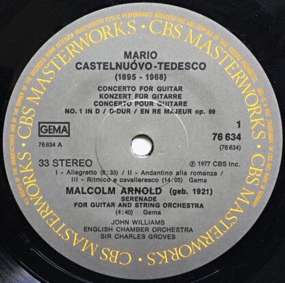 Columbia Masterworks 76634 - John Williams Castelnuovo-Tedesco/D - Image 5