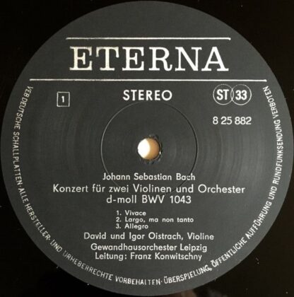 Eterna 8 25 882 - Konzert Für Zwei Violinen Und Orchester D-Moll - Image 3