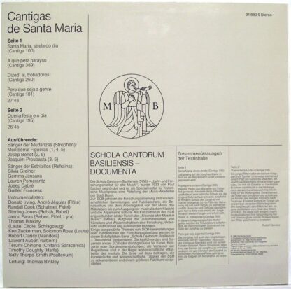 Deutsche Harmonia Mundi 91 880 5 - Cantigas De Santa Maria - Image 2