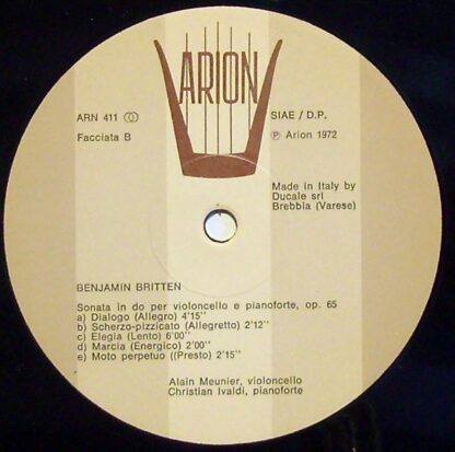 ARION ARN 411 STEREO - Composizioni Per Violoncello E Pianoforte - Image 3