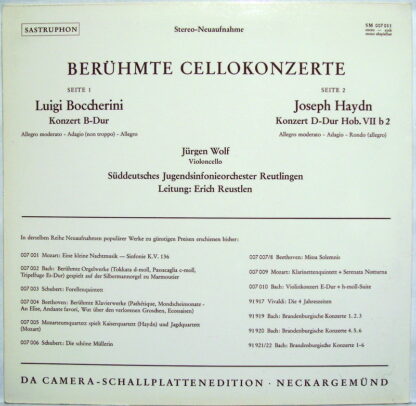 Sastruphon SM 007 011 - Berühmte Cellokonzerte - Image 2